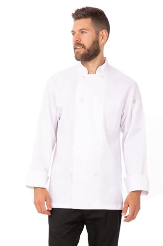 Chef Works Men's Le Mans Chef Coat, White, Small - Image 5