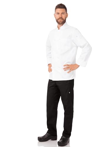 Chef Works Men's Le Mans Chef Coat, White, Small - Image 4