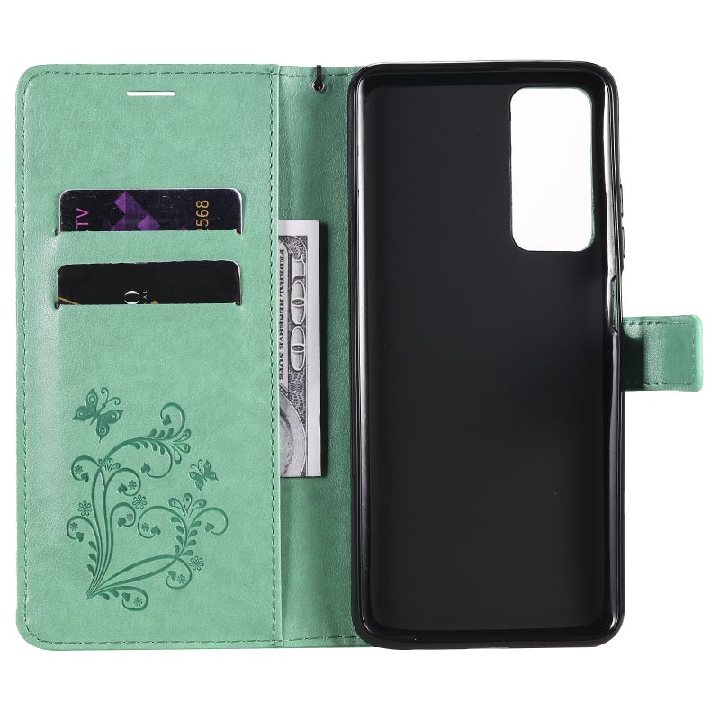 HuHa Protective Cover For Huawei Honor Play4 / Maimang 9 3D Butterflies Embossing Pattern Horizontal Flip Leather Case with Holder & Card Slot & Wallet(Green) - Image 4