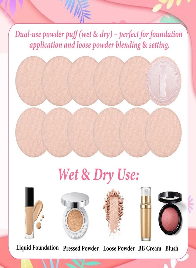 WJIAAA 12 Pcs Powder Pad for Face, 2.36" Soft Makeup Pads for Pressed Loose Body Powder, 7mm Thick(Beige) - Image 3