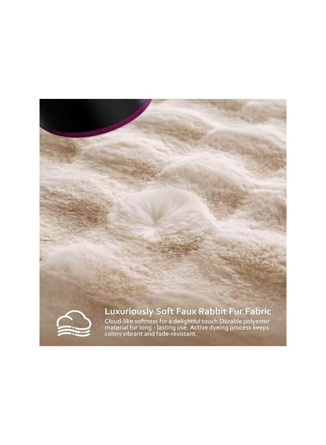 The Bros 18 x 18 Inch Pillow Covers(Set of 2), Corduroy Soft Decorative Square Throw Pillow Cover, Cushion Covers Pillowcase, Faux Fur Plush Throw Pillow Covers for Sofa, Couch,Bedroom,Living Room (White) - Image 2