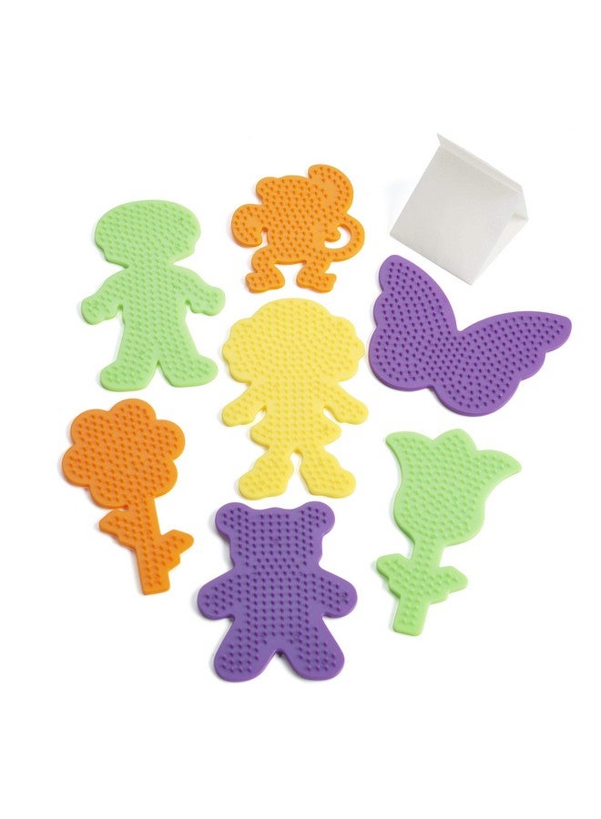 Perler 22645 Fuse Bead Pegboards 7-Pack-Boy/Girl/Bear/Monkey/Butterfly/2 Flowers - Image 1