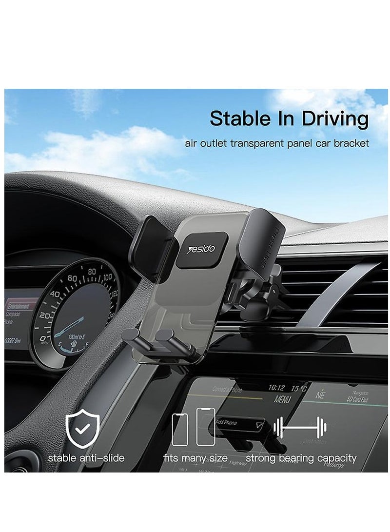 Yesido C163 Air Vent Transparent Car Mount Phone Holder" - Image 2