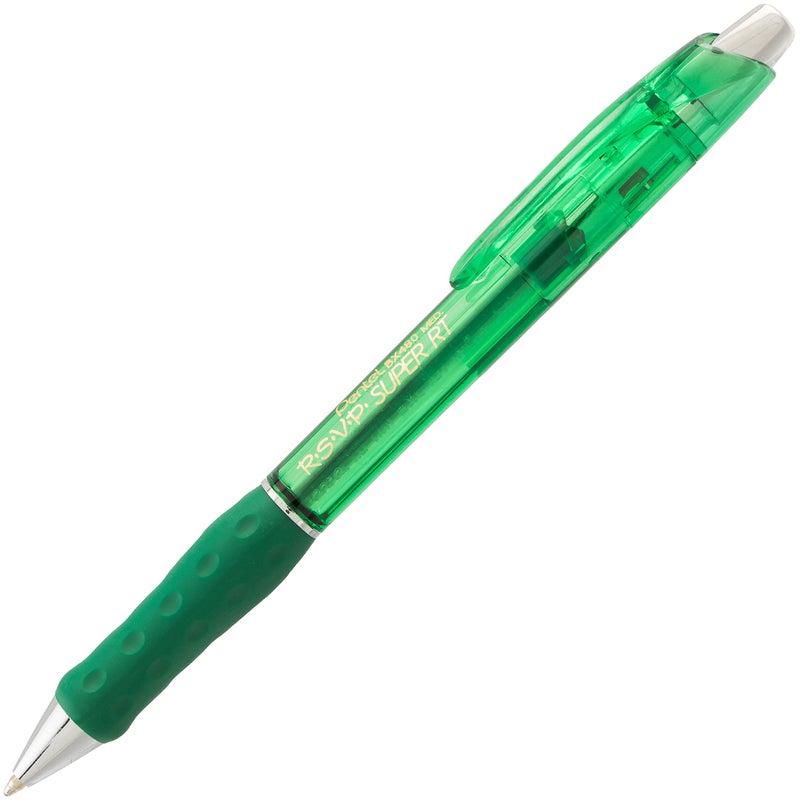 Pentel قلم حبر جاف بنتل RSVP سوبر RT، (1.0 مم) خط متوسط، حبر أخضر، عبوة من 2 (BX480BP2D) - Image 2