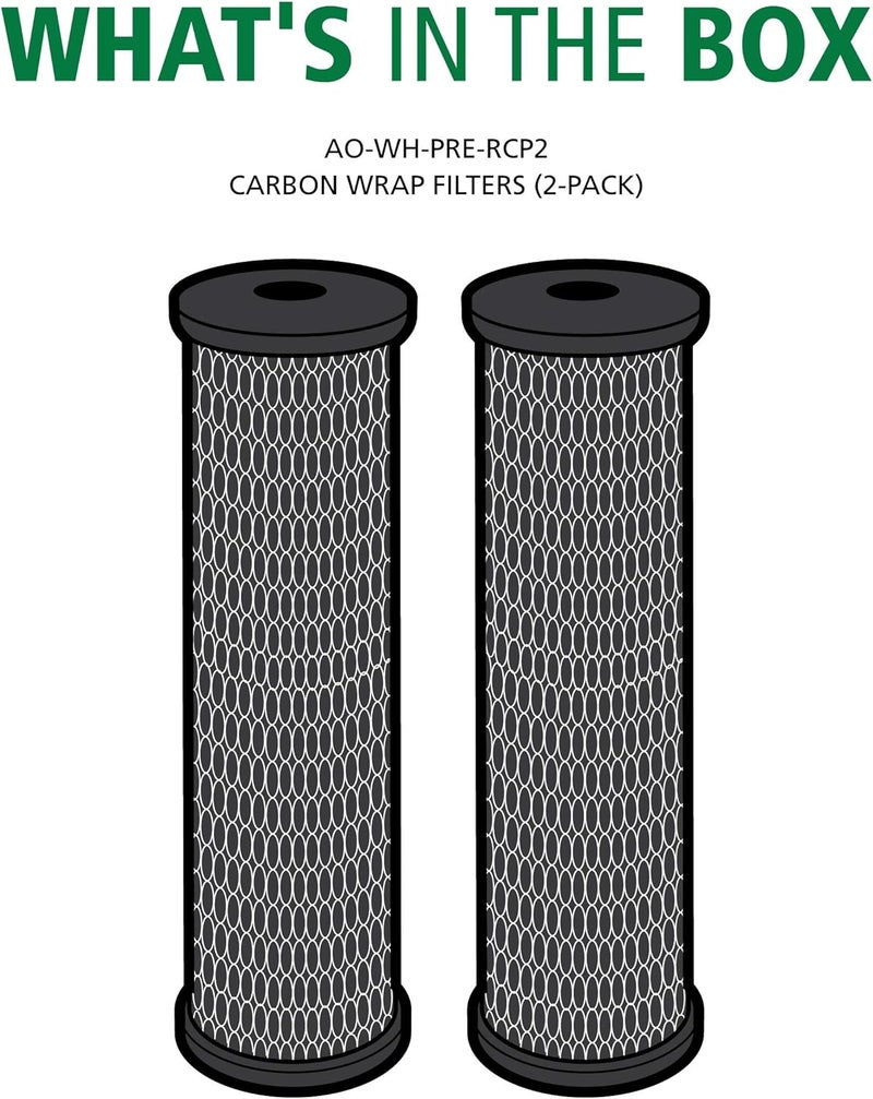 AO Smith 2.5"x10" 5 Micron Carbon Wrap Sediment Water Filter Replacement Cartridge - 2 Pack - For Whole House Filtration Systems - AO-WH-PRE-RCP2 - Image 2