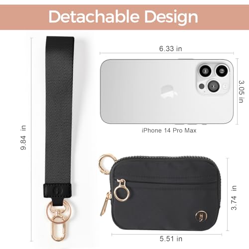 JEEBURYEE Wristlet Keychain Wallets for Women RFID Blocking Credit Card Holder Small Zipper Coin Purse Change Pouch with ID Window and Detachable Wrist Strap Dark Purple - Image 2