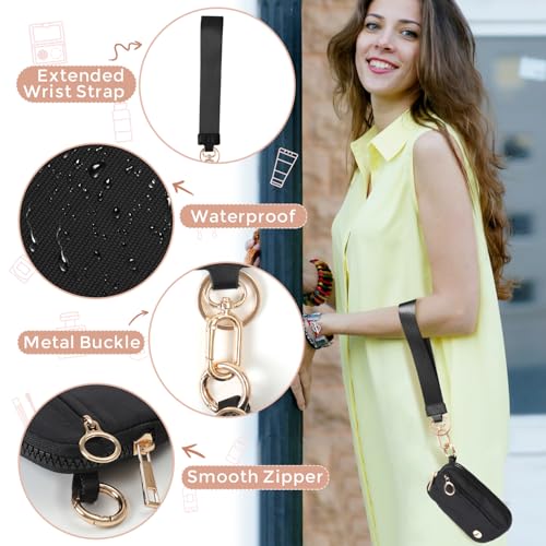 JEEBURYEE Wristlet Keychain Wallets for Women RFID Blocking Credit Card Holder Small Zipper Coin Purse Change Pouch with ID Window and Detachable Wrist Strap Dark Purple - Image 5
