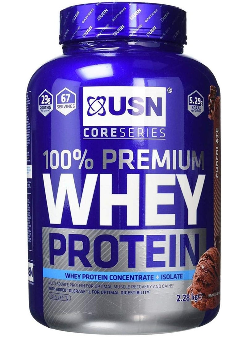 USN 100% Premium Whey Protein, Chocolate Flavor,2.28 Kg - Image 1