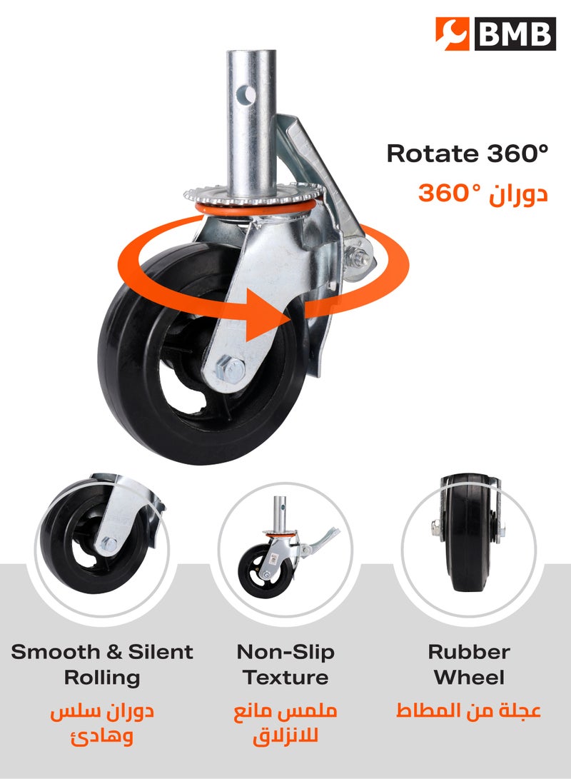 BMB tools Heavy duty Rubber scaffold wheel 6 Inch - Image 4