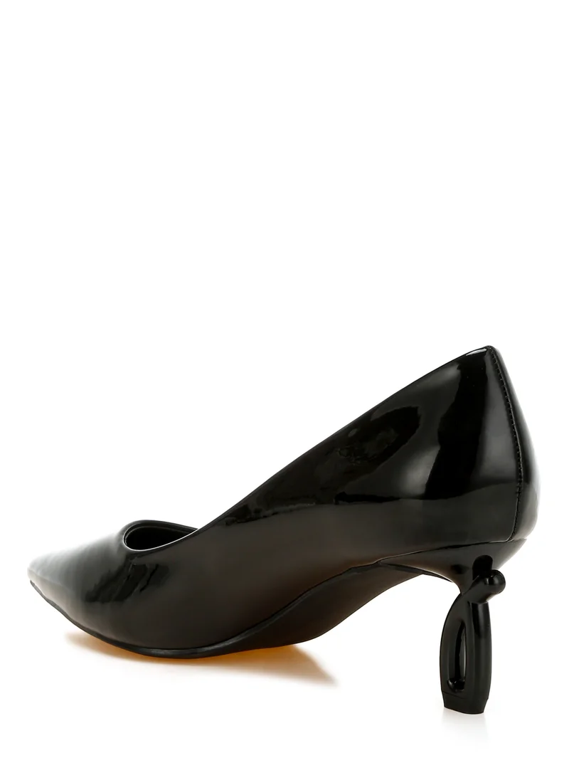 London Rag Pointed Toe Fantasy Heel Pumps in Black