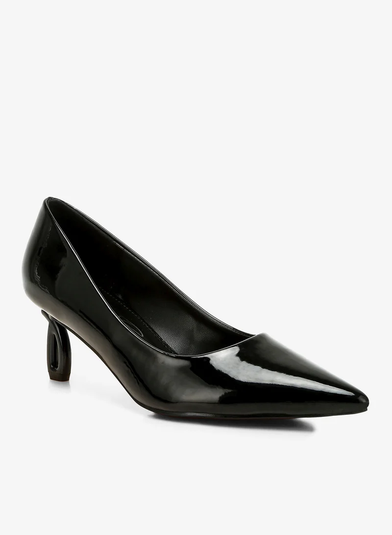 London Rag Pointed Toe Fantasy Heel Pumps in Black