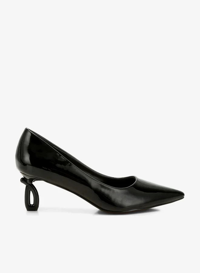 London Rag Pointed Toe Fantasy Heel Pumps in Black