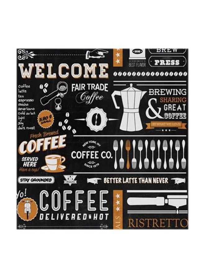 RYN Coffee MDF Wall Art Multicolour 30x30centimeter - Image 1
