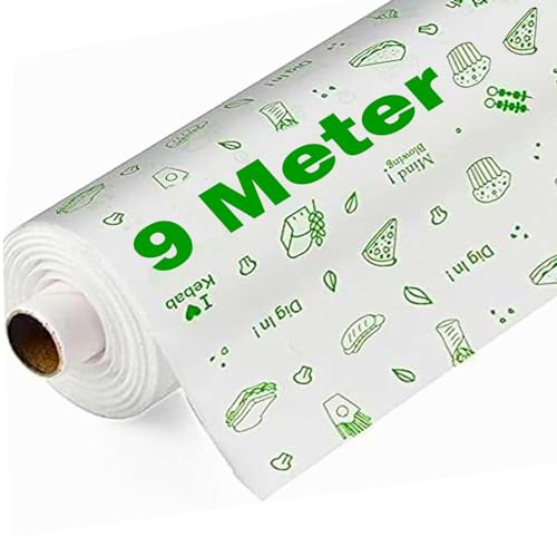 OFIXO 9 Meters Food Wrapping Paper Roll - Premium Non-Stick Butter Wrapping Paper. Food Wrapping Paper, Re-heatable Non Stick Paper, Oven Safe Parchment Paper - Image 1