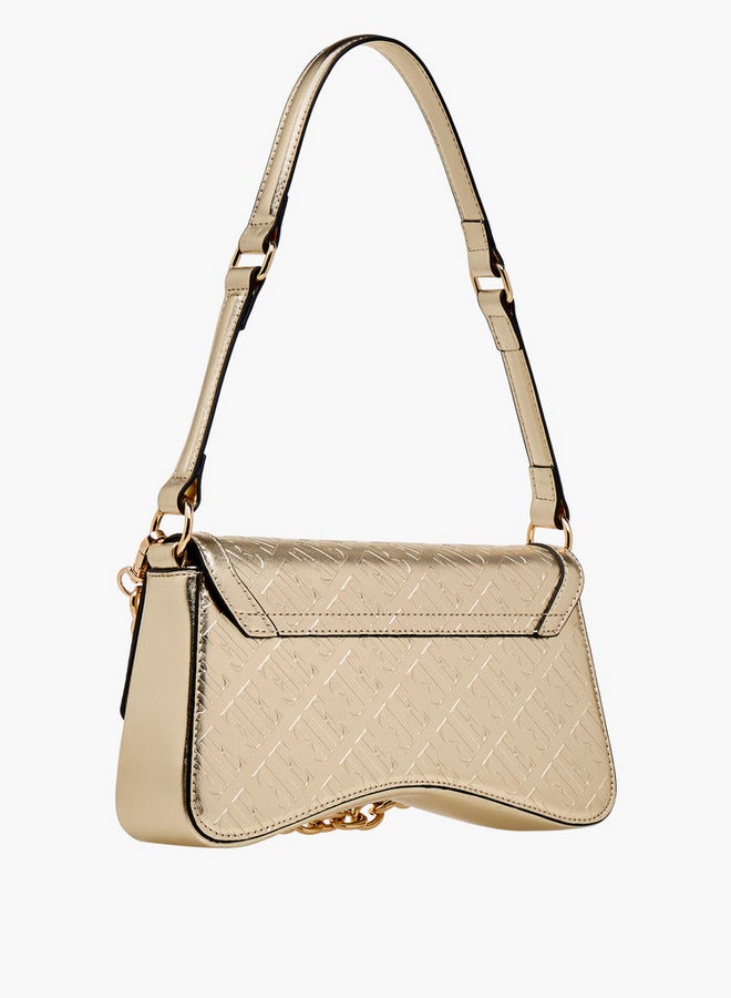 ايل حقيبة كتف بنقش المونوغرام مع إغلاق بأزرار - Image 4