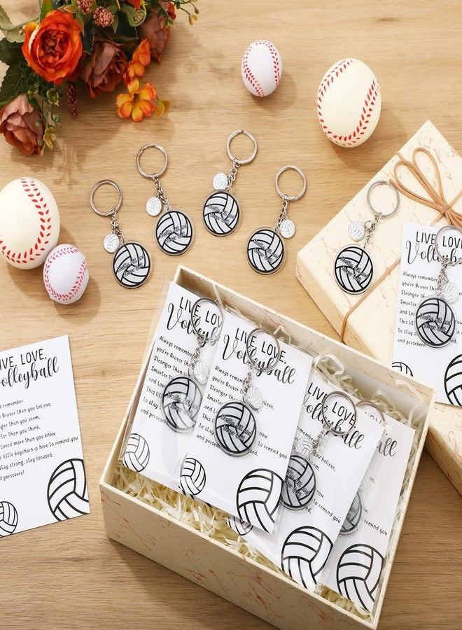 سوريو مجموعة هدايا فريق الكرة الطائرة من Sureio، 15 قطعة، تتضمن 15 سلسلة مفاتيح أكريليك على شكل كرة طائرة مع زينة صغيرة وبطاقات تحفيزية للفتيات، هدايا تذكارية، هدايا للحفلات، وحشوات هدايا. - Image 4