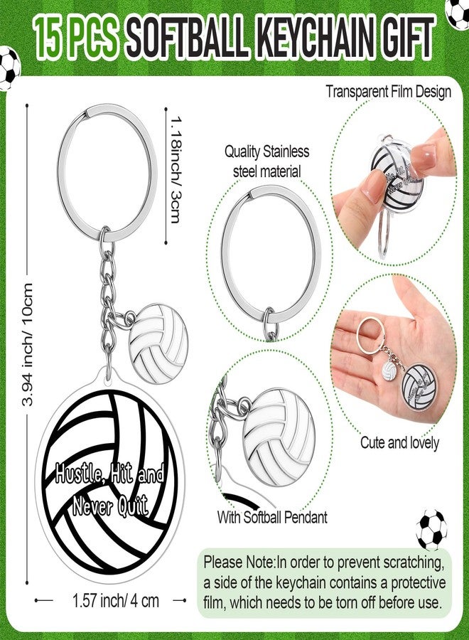 سوريو مجموعة هدايا فريق الكرة الطائرة من Sureio، 15 قطعة، تتضمن 15 سلسلة مفاتيح أكريليك على شكل كرة طائرة مع زينة صغيرة وبطاقات تحفيزية للفتيات، هدايا تذكارية، هدايا للحفلات، وحشوات هدايا. - Image 2