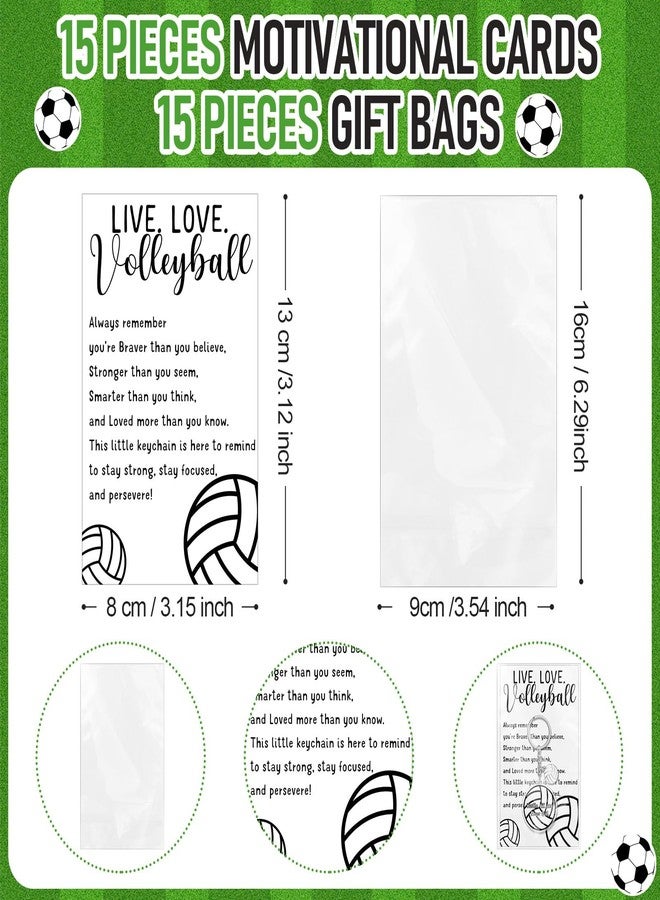 سوريو مجموعة هدايا فريق الكرة الطائرة من Sureio، 15 قطعة، تتضمن 15 سلسلة مفاتيح أكريليك على شكل كرة طائرة مع زينة صغيرة وبطاقات تحفيزية للفتيات، هدايا تذكارية، هدايا للحفلات، وحشوات هدايا. - Image 3