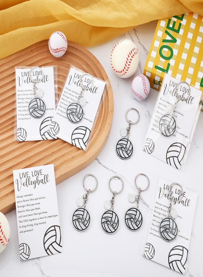 سوريو مجموعة هدايا فريق الكرة الطائرة من Sureio، 15 قطعة، تتضمن 15 سلسلة مفاتيح أكريليك على شكل كرة طائرة مع زينة صغيرة وبطاقات تحفيزية للفتيات، هدايا تذكارية، هدايا للحفلات، وحشوات هدايا. - Image 5