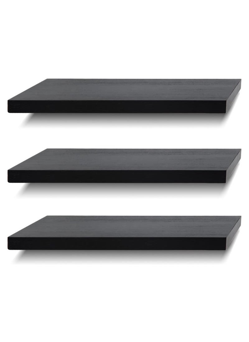 XiuWoo 3 Pcs Set of Floating Shelves for Wall Decor Wall Shelves for Bedroom Storage Large Deep Wall Mounted Shelves for Bathroom Towels Laundry Living Room Kitchen Closet  - Image 3