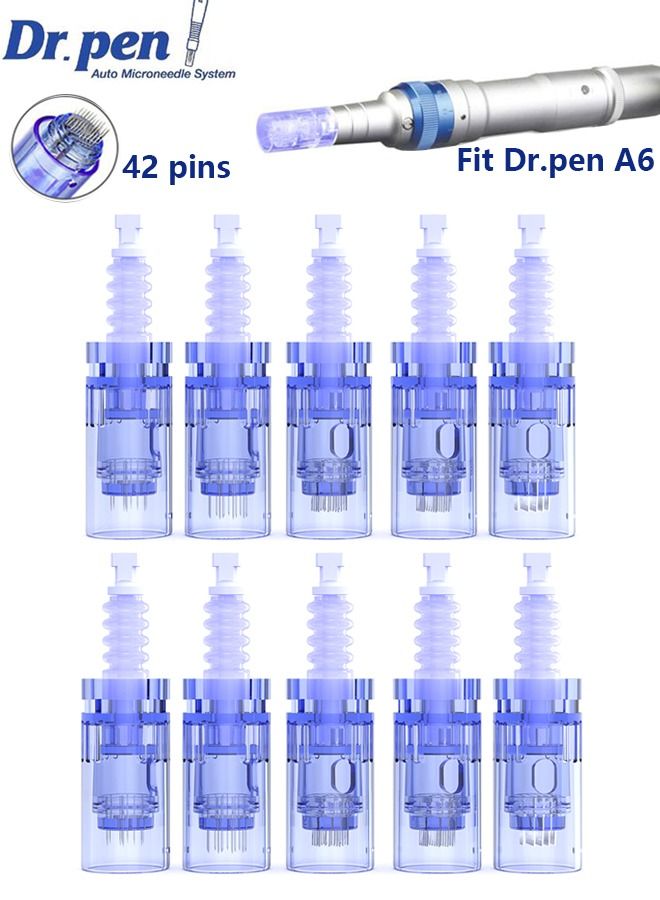 Dr.pen A6 microneedling pen replacement cartridges 42pins 10 pcs derma auto pen bayonet slot cartridges - Image 1