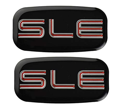 CDD 2X SLE Emblems 3D Nameplate Sticker Replacement for GMC Chevrolet Sierra Suburban Yukon 1500 2500 3500 15036134 (Chrome/Red) - Image 1