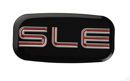 CDD 2X SLE Emblems 3D Nameplate Sticker Replacement for GMC Chevrolet Sierra Suburban Yukon 1500 2500 3500 15036134 (Chrome/Red) - Image 3