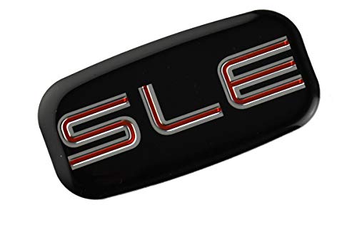 CDD 2X SLE Emblems 3D Nameplate Sticker Replacement for GMC Chevrolet Sierra Suburban Yukon 1500 2500 3500 15036134 (Chrome/Red) - Image 2