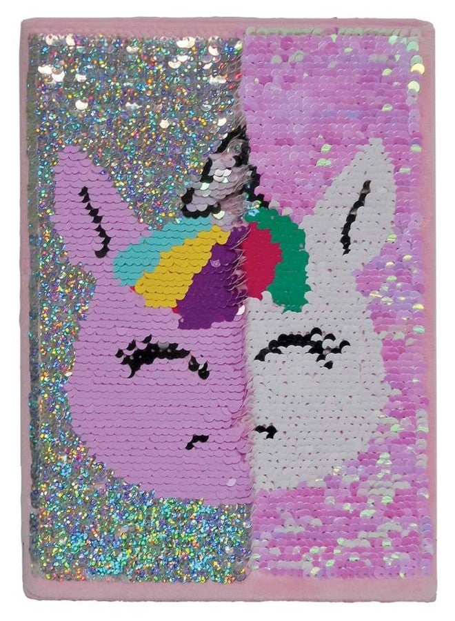 iscream Glittery Flip Sequin Book-Bound Lined-Page 8.5" Journal - Sweet Unicorn - Image 2