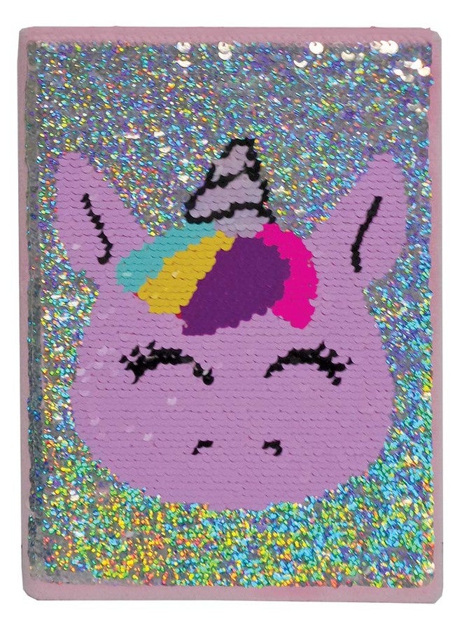 iscream Glittery Flip Sequin Book-Bound Lined-Page 8.5" Journal - Sweet Unicorn - Image 3