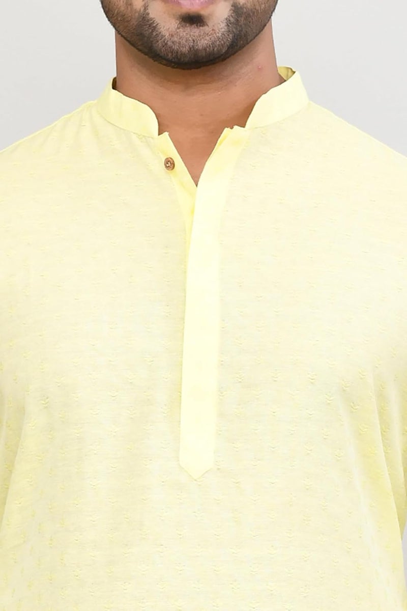 Polyfab Hathkargha Men's Art Silk Designer Printed Kurta with Mandarin Collar and Full Sleeves - Image 5