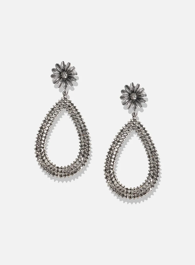 SOHI Maxi Daisy Intricate Teardrop Artificial Drop Earring Jewellery
