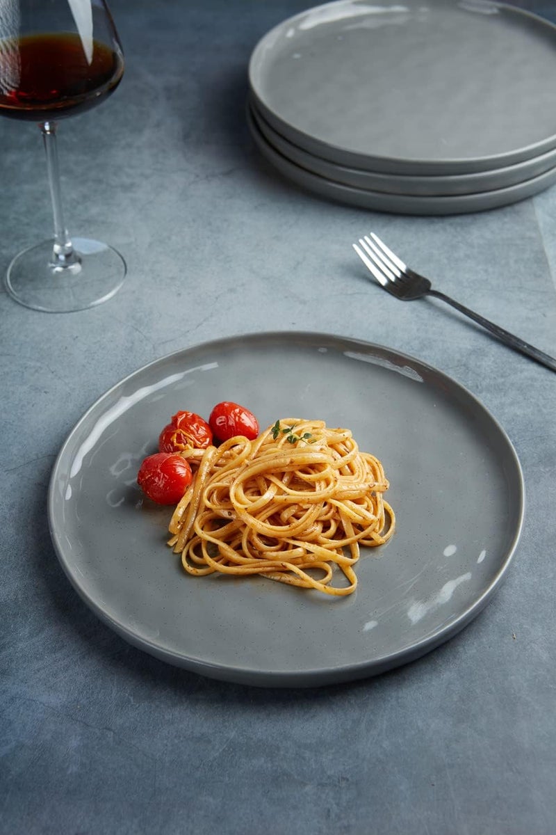 Famiware Mars Plates and Bowls Set 12 Pieces Dinnerware Sets Dishes Set for 4 Dark Gray - Image 2