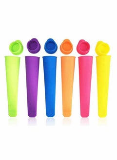 Ice Pop Molds Set, 6 Pcs Multi Colors Food Grade Silicone Popsicle with Lids DIY BPA Free Freezer Cream Moulds for Women Men Kids Lolly Maker