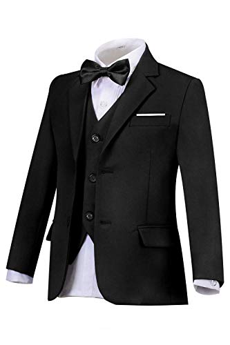 Addneo Boys Suits,Children's Formal Suits for Toddler Boy Silm Fit Suit Black Size 3T - Image 2