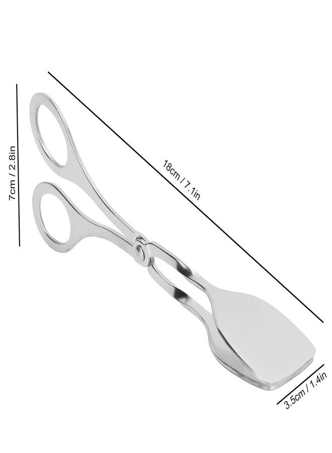 Beufee 2 Pcs Tongs for Serving Food, Serving Tongs Stainless Steel Buffet Tongs Mini Tongs Bread Clip Food Tongs Scissors Shape Salad Steak Clip for Baking Barbecue Fried - Image 3