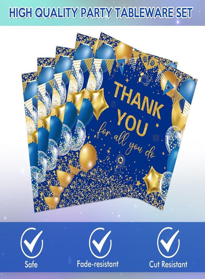 DURYGEN 40PCS Thank You Party Decorations We Appreciate You Paper Plates and Napkins Thank You for All You Do Disposable Tableware for Teacher Doctors Nurse Volunteer Appreciation Week Party Decor - Image 4