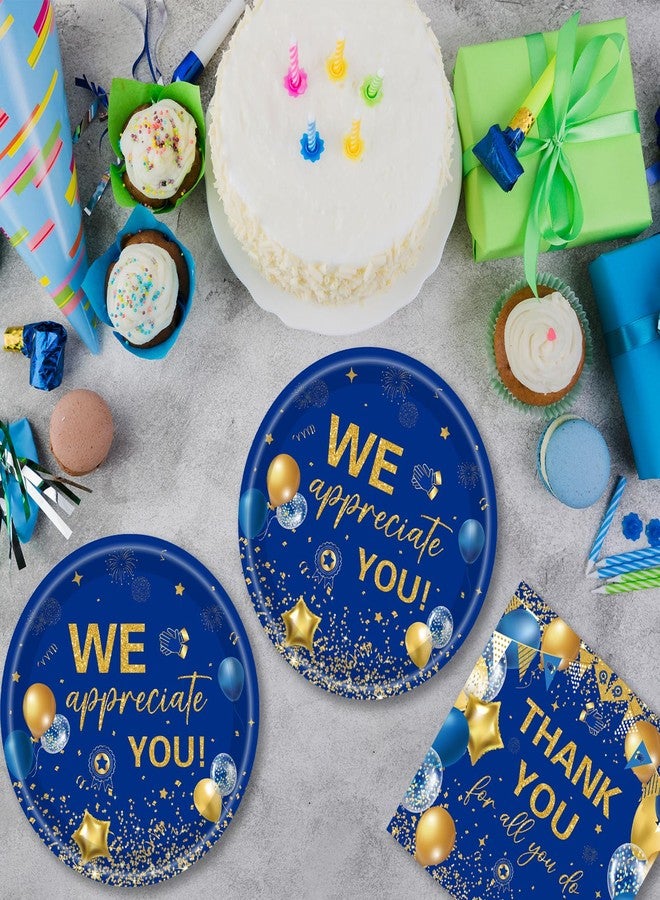 DURYGEN 40PCS Thank You Party Decorations We Appreciate You Paper Plates and Napkins Thank You for All You Do Disposable Tableware for Teacher Doctors Nurse Volunteer Appreciation Week Party Decor - Image 5