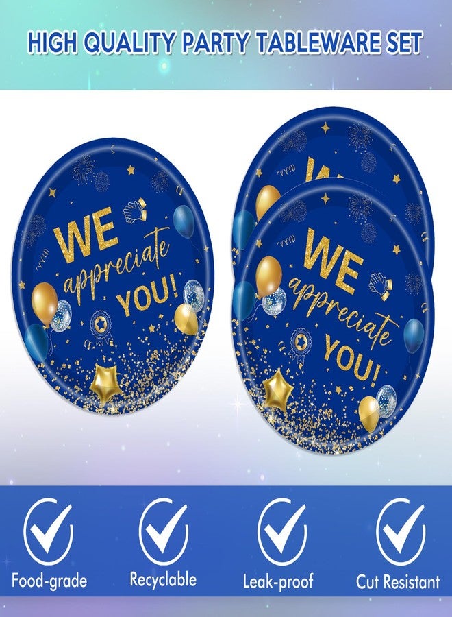 DURYGEN 40PCS Thank You Party Decorations We Appreciate You Paper Plates and Napkins Thank You for All You Do Disposable Tableware for Teacher Doctors Nurse Volunteer Appreciation Week Party Decor - Image 3