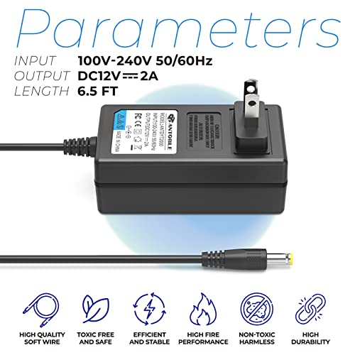 ANTOBLE AC Adapter Charger for Seagate Freeagent & WD Western Digital External Hrad Drive HDD 6.5 Ft Power Cord - Image 2