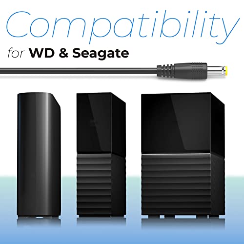 ANTOBLE AC Adapter Charger for Seagate Freeagent & WD Western Digital External Hrad Drive HDD 6.5 Ft Power Cord - Image 3