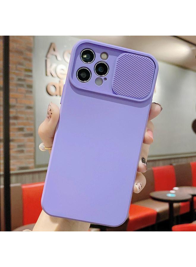 اس-توب جراب لهاتف iPhone 14 Pro Max مزود بدرع كاميرا منزلق من السيليكون السائل TPU - Image 1