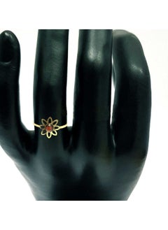 Hamsa.ae 18K Pure Gold Elegant Flower Zircon Stone Ring Size 8  - Image 3