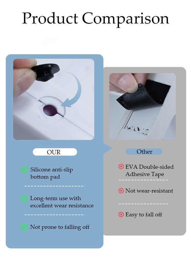 DUNISO Foot Rest Under Desk, 6 Height Adjustable Foot Rest with Massage Texture and Roller, Ergonomic Step Stool,Position for Home, Office, School (White) - Image 4