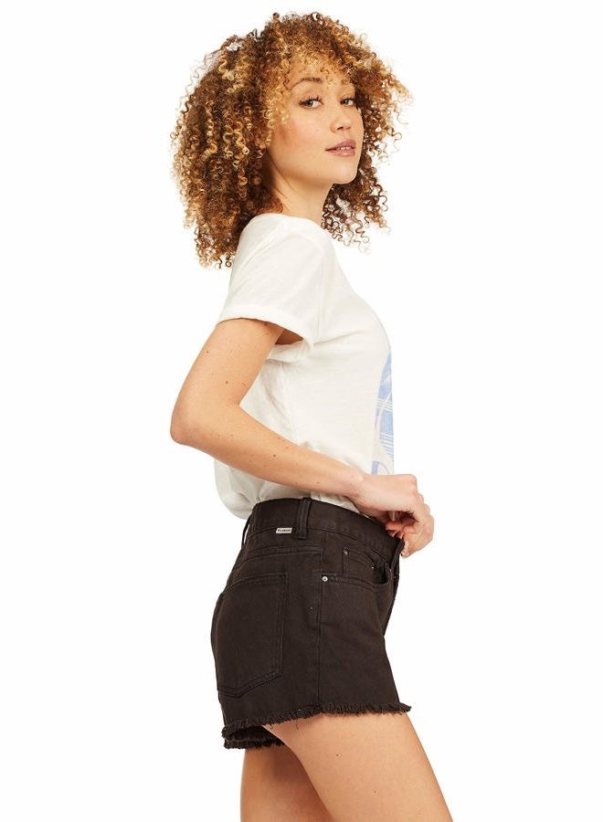 Billabong Women's Cruisin Along Denim Short, Off Black, 27 - Image 3