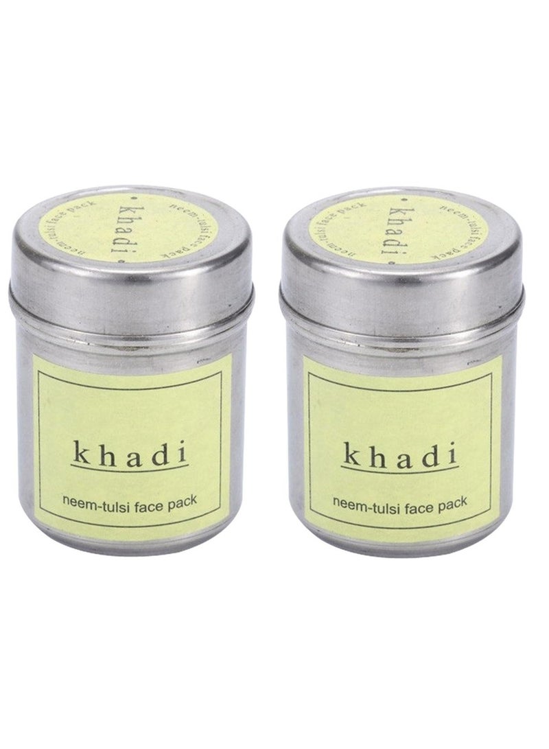 Khadi Herbal Neem Tulsi Face pack 100gm(2 pack,50 gm each) - Image 1
