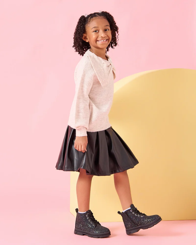 Redtag Girls Beige Bow Embellished Pullover