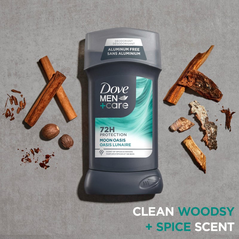 Dove Men+Care Aluminum-Free Deodorant Moon Oasis 4 Count for a Long-Lasting Scent, with 72H Odor Protection, 3.0 oz - Image 4