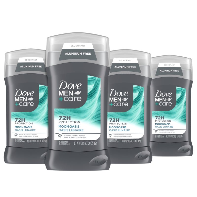 Dove Men+Care Aluminum-Free Deodorant Moon Oasis 4 Count for a Long-Lasting Scent, with 72H Odor Protection, 3.0 oz - Image 1