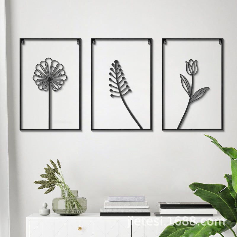 Modern Living Room Wall Decoration Iron Leaf Wall Hanging Sofa Tv Series Background Wall Entrance Room Wall Hanging - Image 5